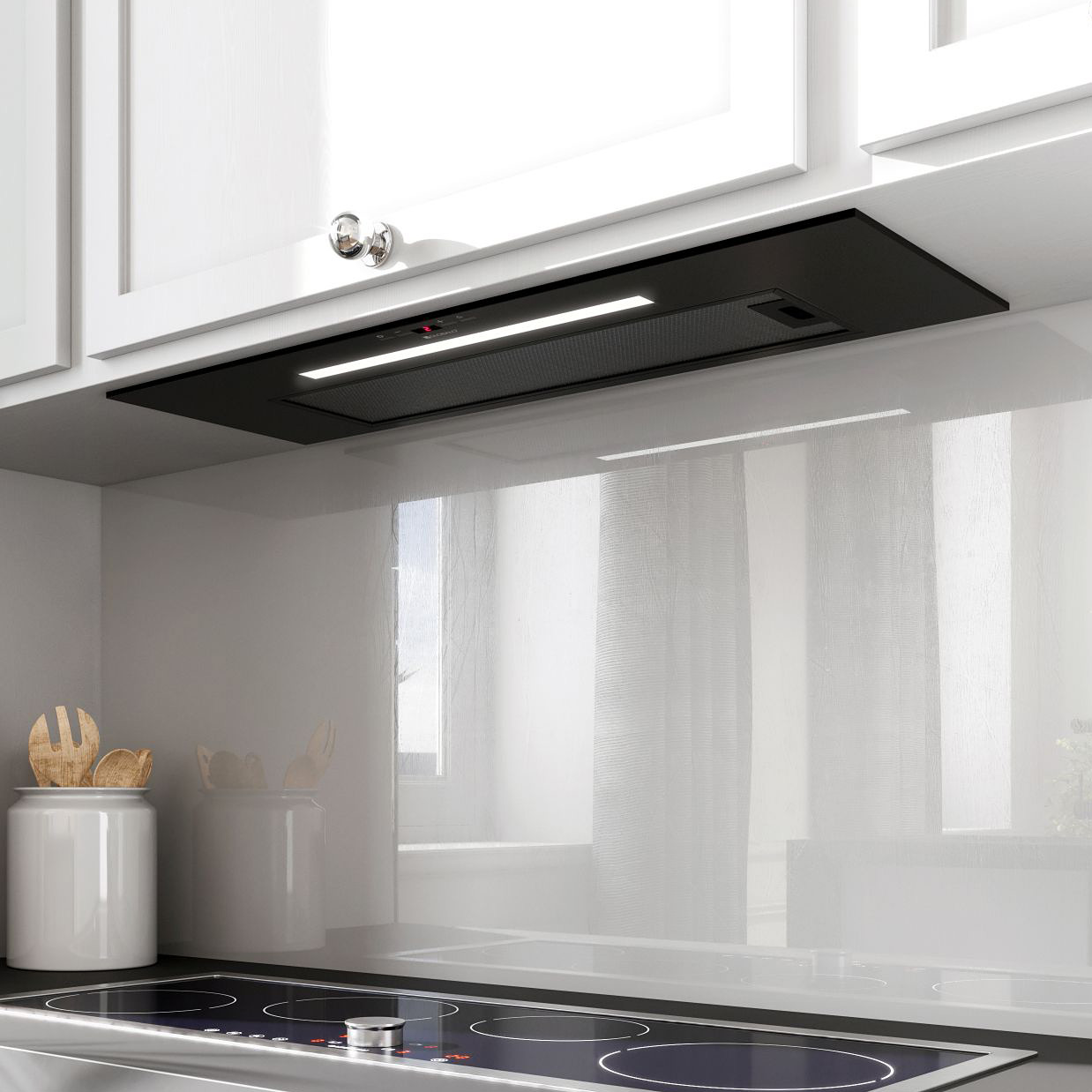 Globalo Design Agendero okap kuchenny 79,6 cm podszafkowy czarny AGENDERO_80_2_BLACK - Wysyłka w 24h