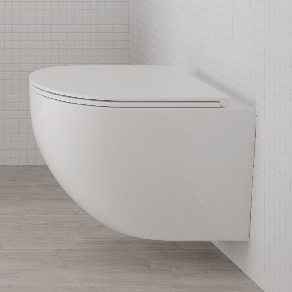 Zestaw Oltens Hamnes Kort miska WC wisząca PureRim z deską wolnoopadającą biały 42020000 - Wysyłka w 24h