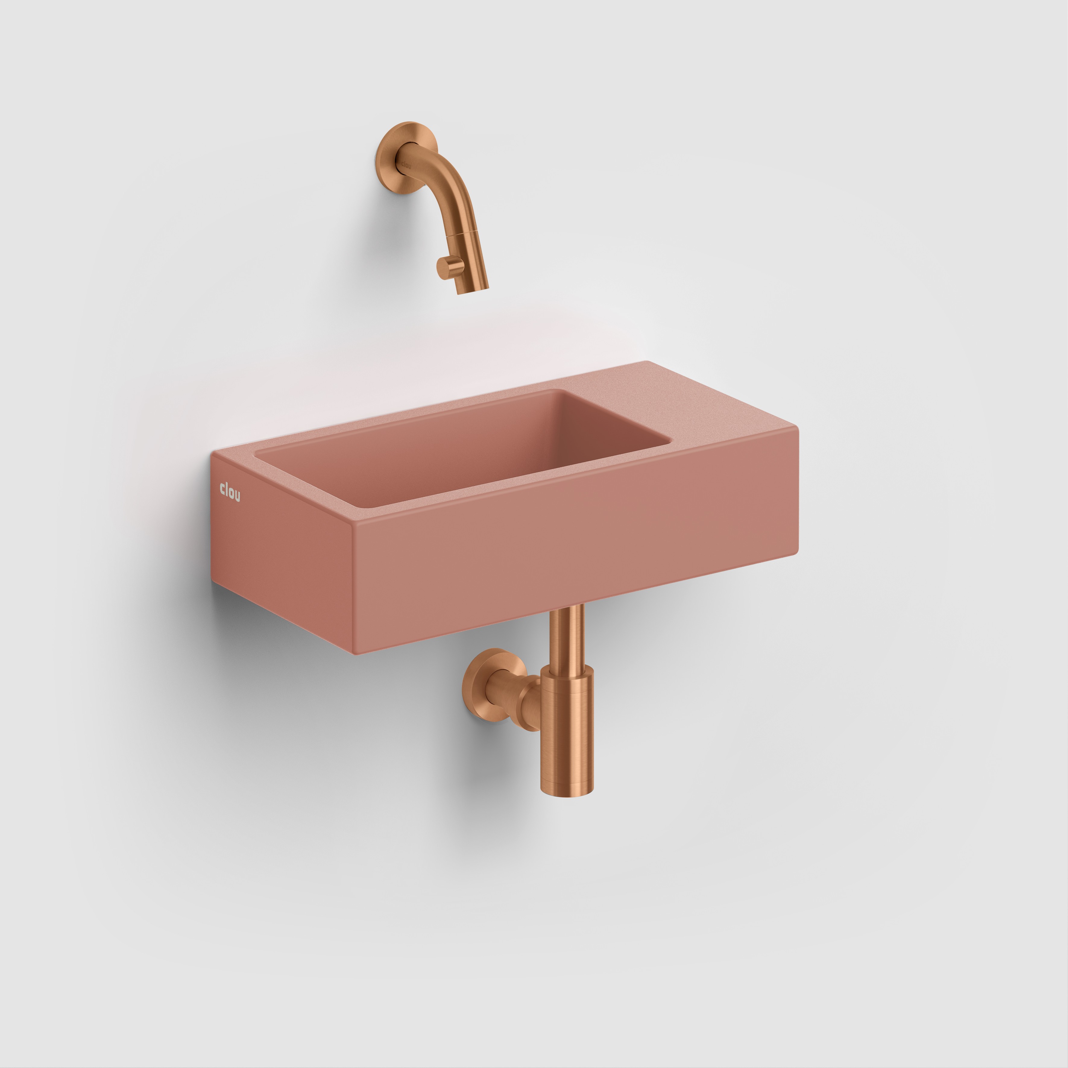 Clou Flush umywalka 36x18 cm prostokątna ścienna-nablatowa różowa CL/03.40031