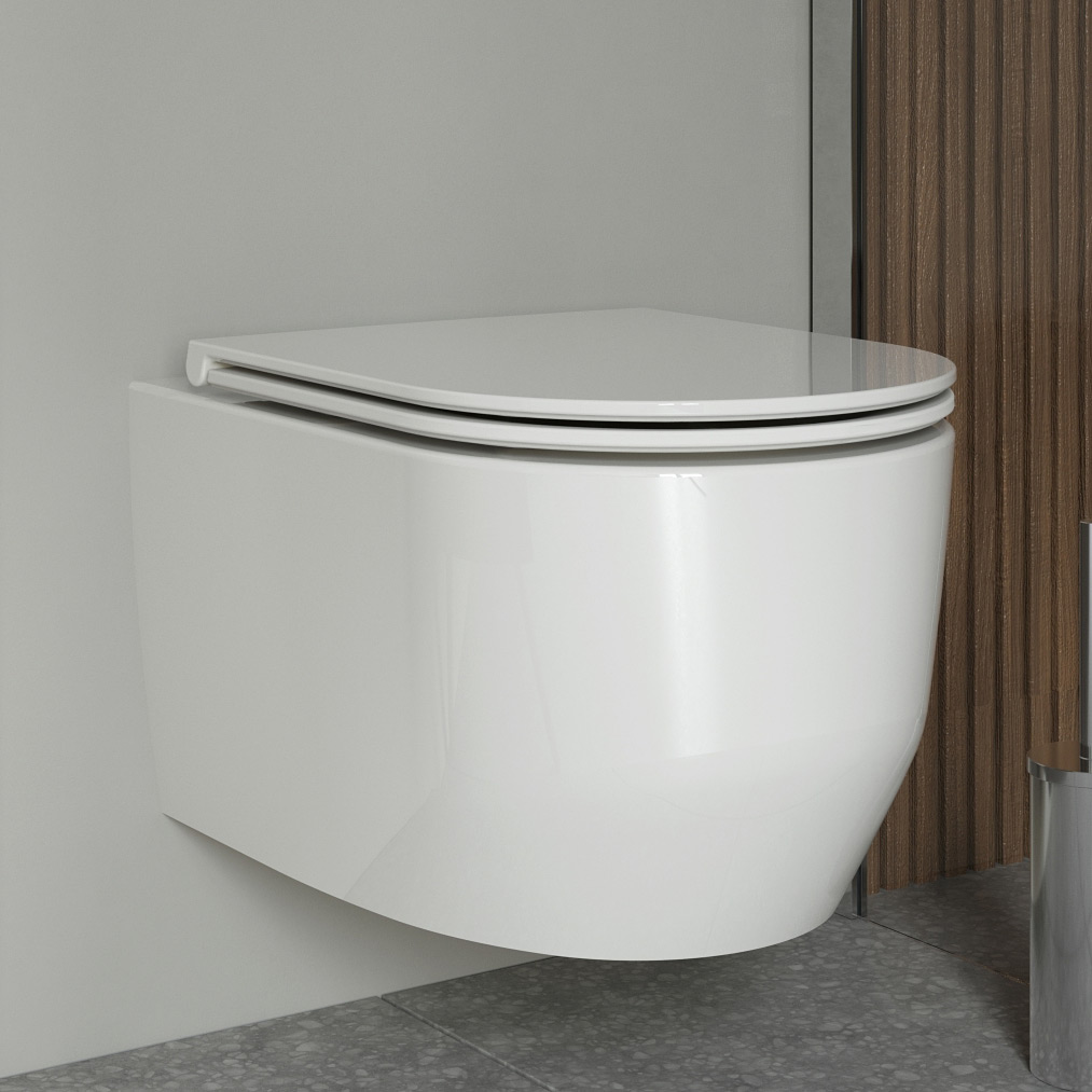 Zestaw Oltens Holsted miska WC wisząca PureRim z deską wolnoopadająca biały 42017000 - Wysyłka w 24h