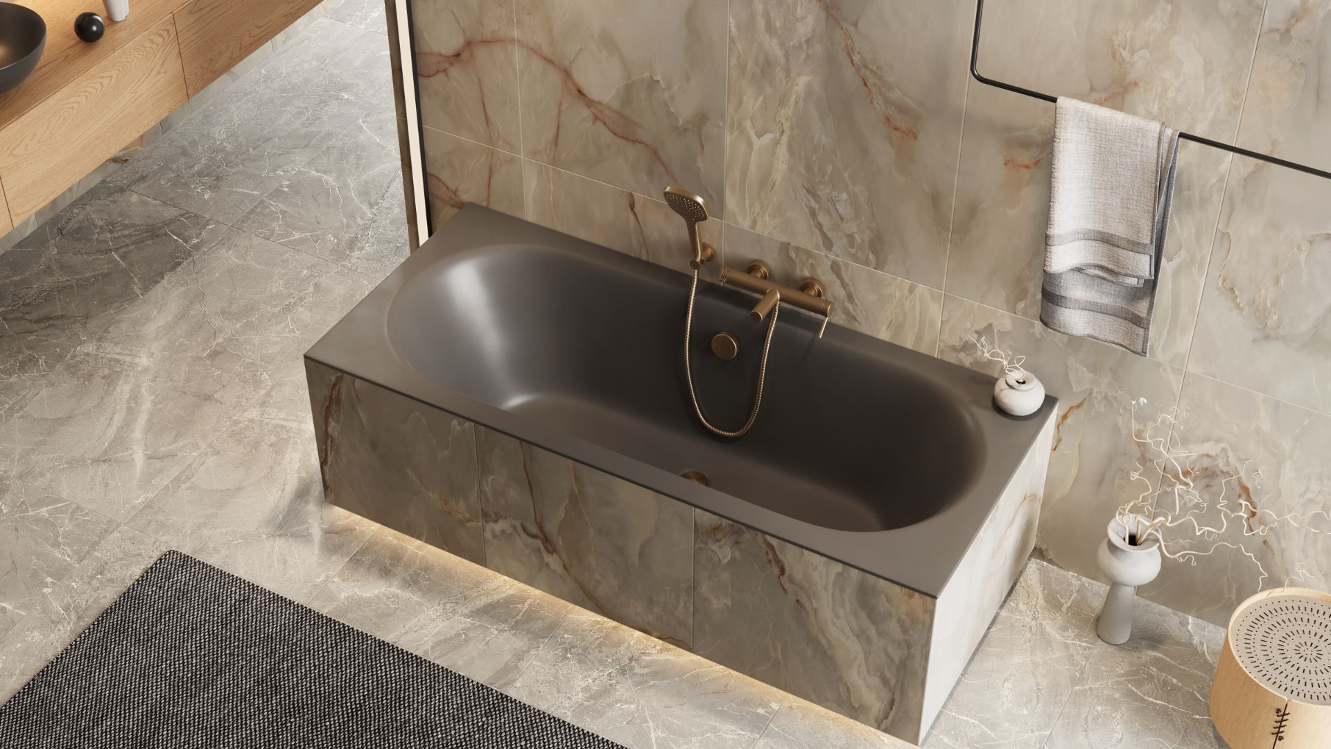 Excellent Oceana wanna prostokątna Slim 170x75 cm szary mat WAEX.OCE17GRMS