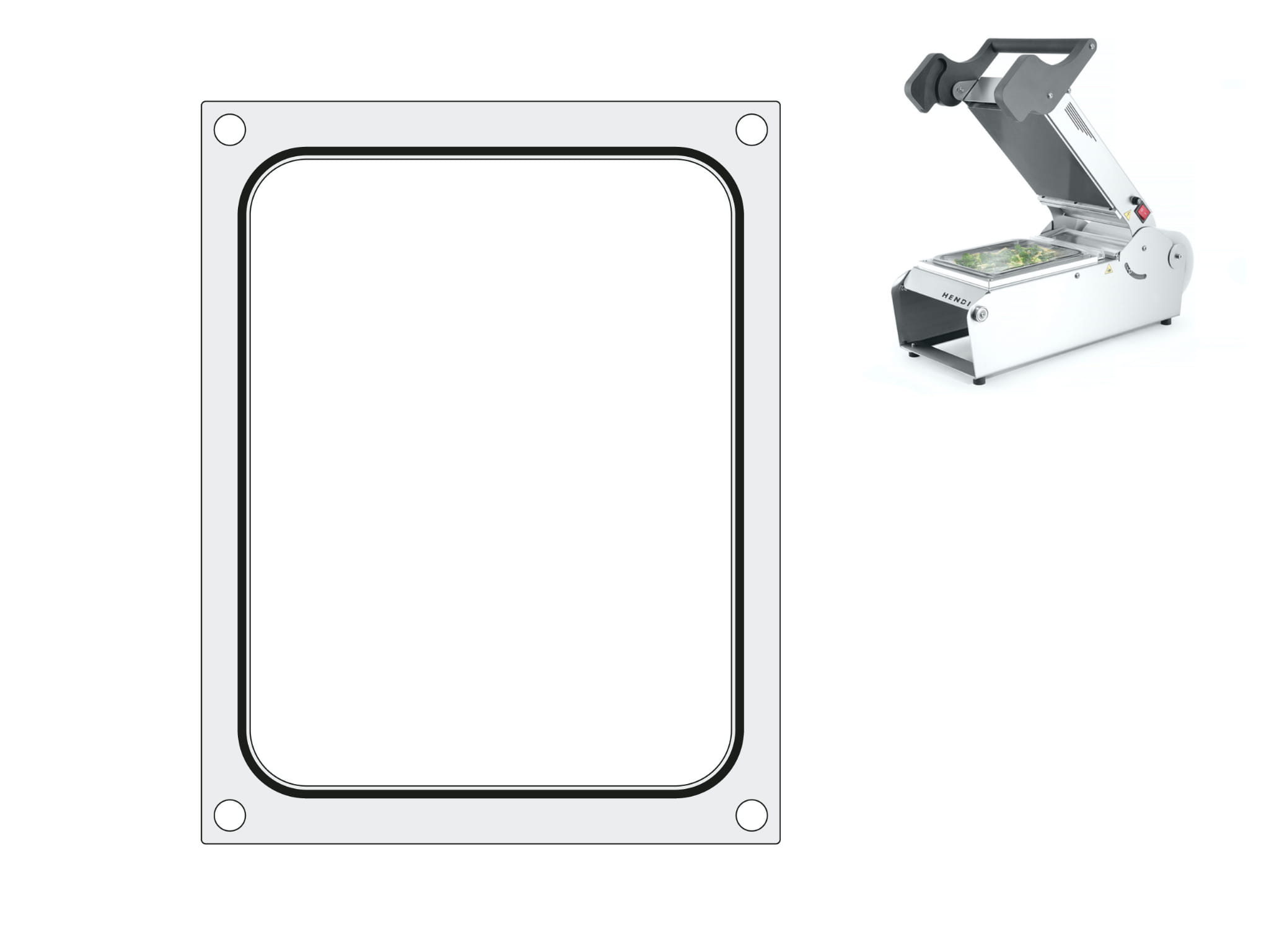 Matryca na tackę bez podziału 227 x 178 mm Hendi