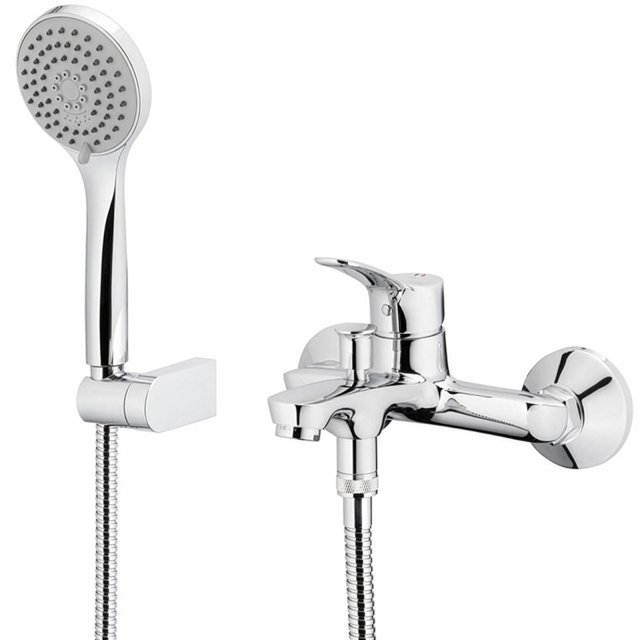 KFA Bateria wannowa ścienna MORRIS z natryskiem punktowym chrom 5244-