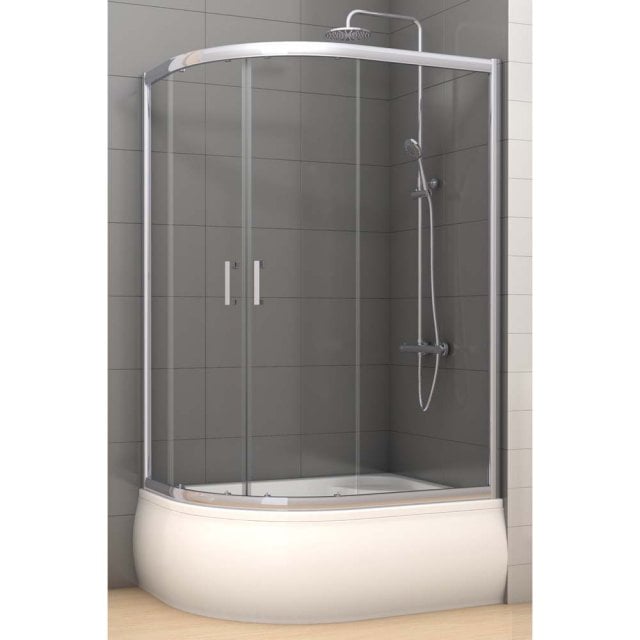 NEW TRENDY Kabina prysznicowa półokrągła VARIA 100x80x165 5 mm natura