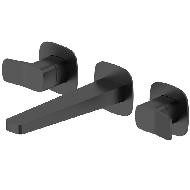 KFA Bateria umywalkowa MALAGA podtynkowa ścienna 3-otworowa czarna 45