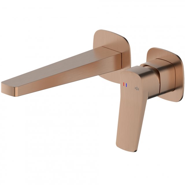 KFA Bateria umywalkowa MALAGA podtynkowa ścienna różowa złota szczotk