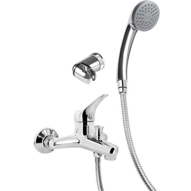 DEANTE Bateria wannowa ścienna JOKO z zestawem prysznicowym chrom BOJ