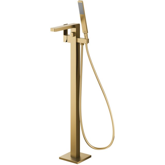 KFA Bateria wannowa LOGON wolnostojąca jasna złota szczotkowana PVD 5