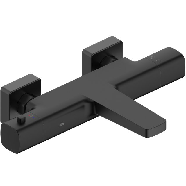 KFA Bateria wannowa MALAGA termostatyczna ścienna czarna 5754-010-81