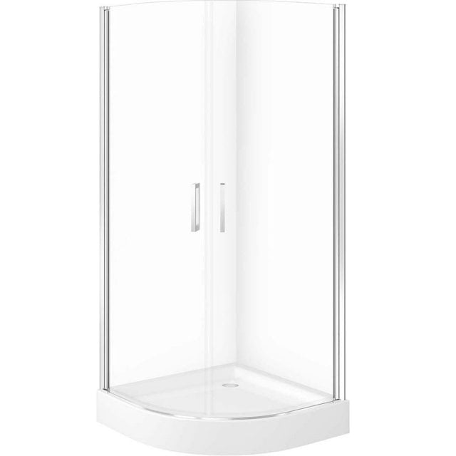 CERSANIT Kabina prysznicowa półokrągła MODUO 90 chrom,szkło transpare