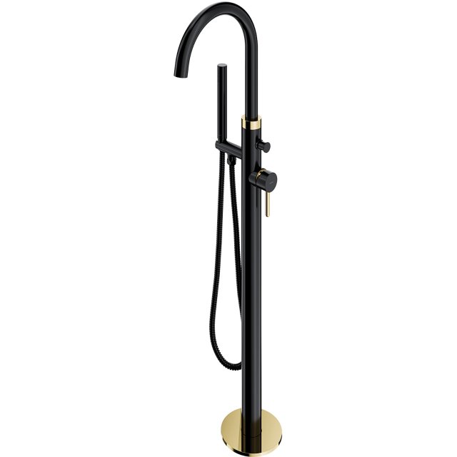 OMNIRES Bateria wannowa Y wolnostojąca czarno-złota Y1233BLGL