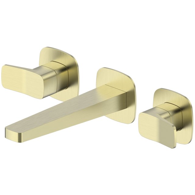 KFA Bateria umywalkowa MALAGA podtynkowa ścienna 3-otw jasna złota sz