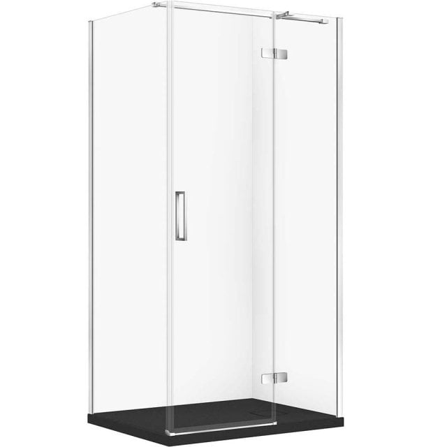 CERSANIT Zestaw kabina prostokątna JOTA prawa 100x80 chrom, brodzik T