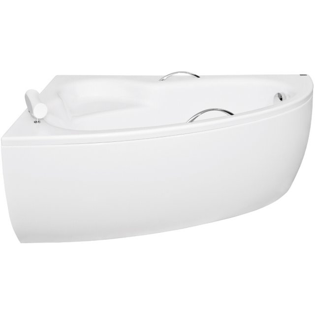 BESCO Wanna narożna NATALIA Premium 150x100 cm lewa zagłówek + 2 uchw