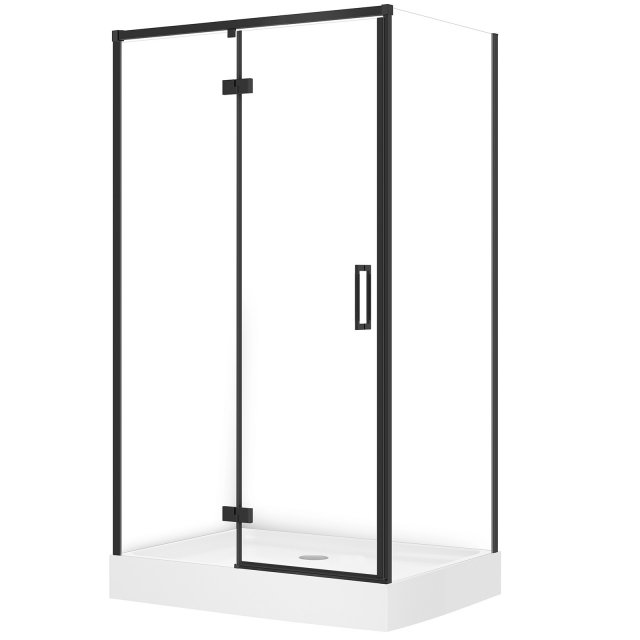 CERSANIT Kabina prysznicowa LARGA lewa 120x90x195 czarna z brodzikiem