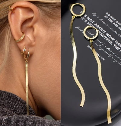 Długie kolczyki Tassel złoto i srebro