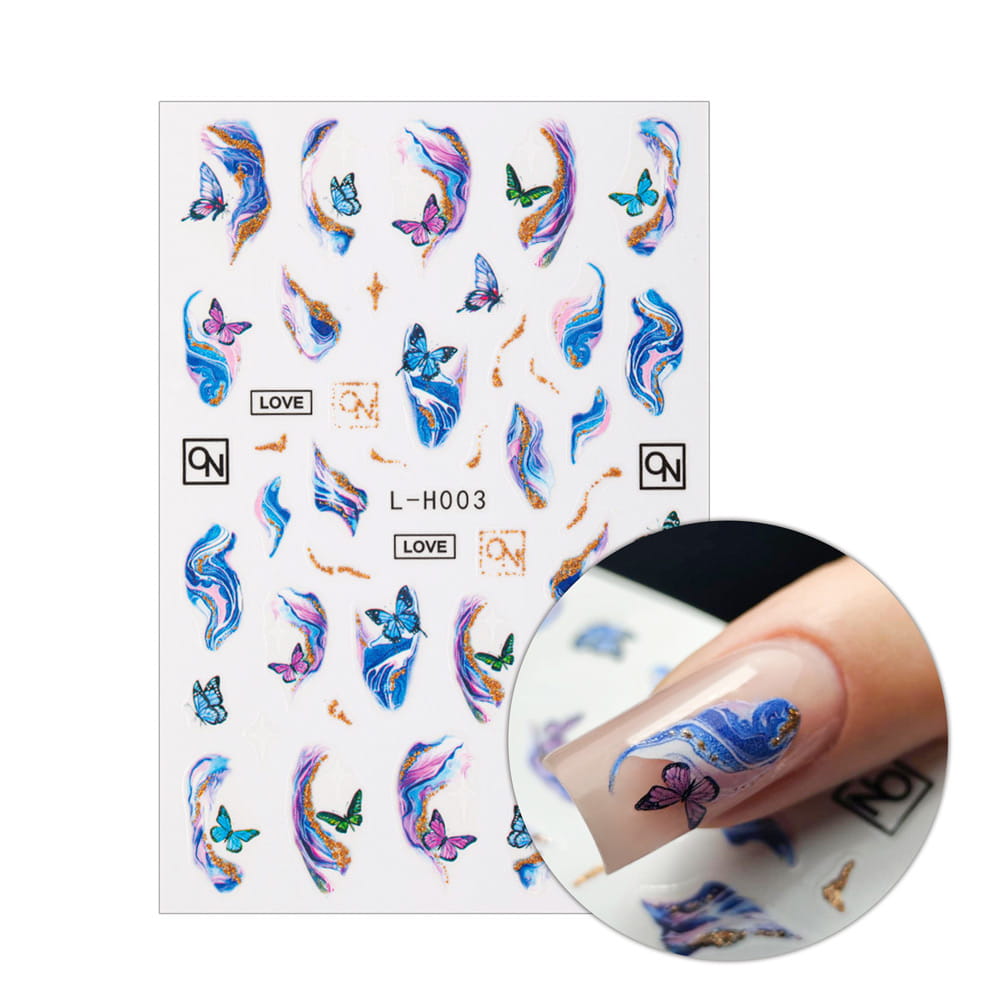Naklejki do paznokci samoprzylepne motyle L-H003
