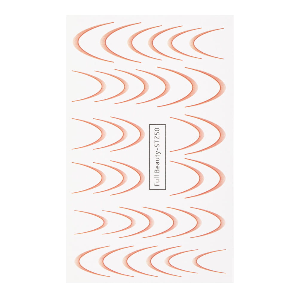 Gradientowe naklejki wodne na paznokcie/ French/ Ombre/Francuska linia uśmiechu 34szt czerwone STZ50