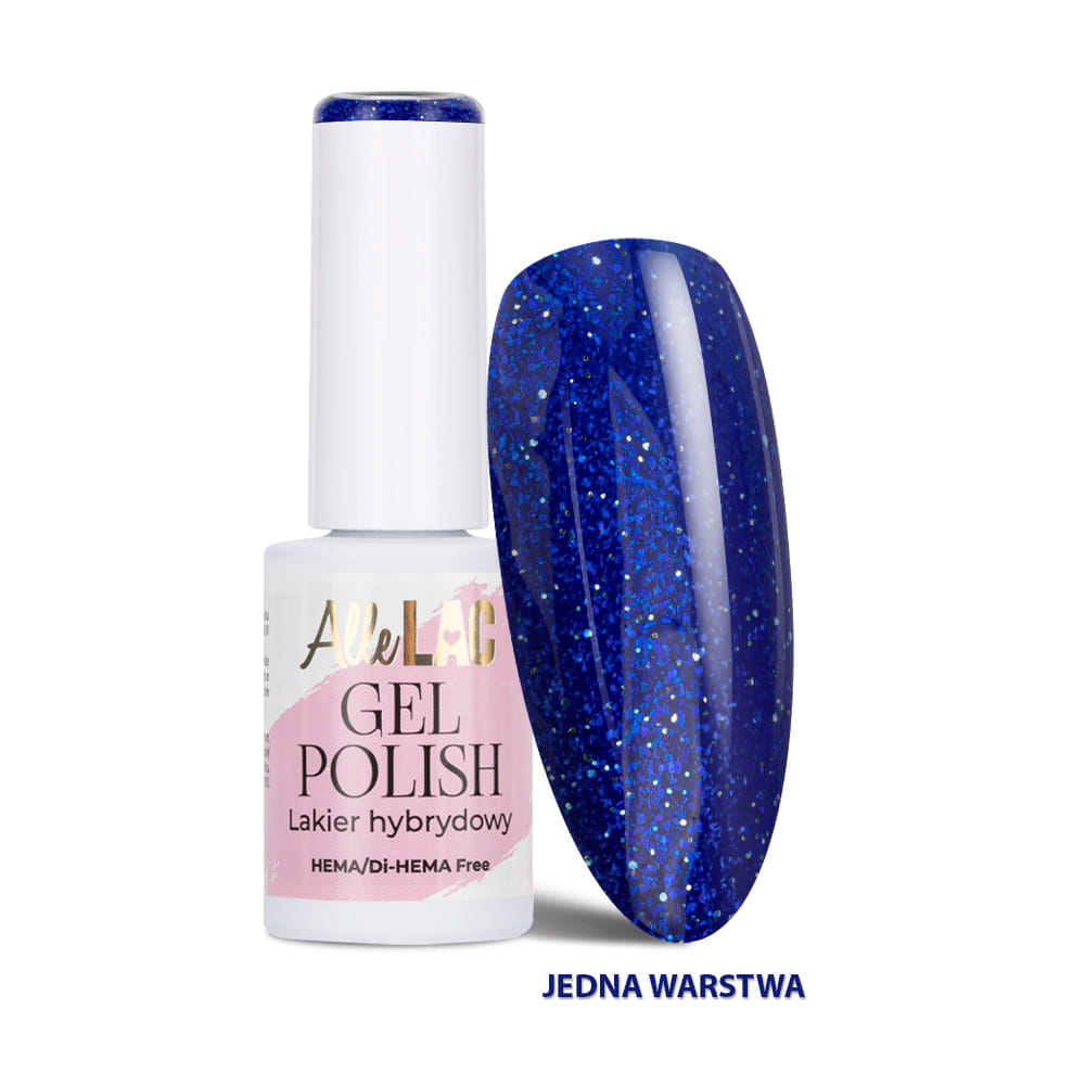 Lakier hybrydowy LED/UV Gel Polish Blues BL6 Glitter AlleLac HEMA/Di-HEMA Free 6g