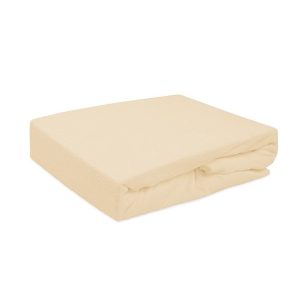 Prześcieradło Frotte PREMIUM na wysoki materac 140x200 na gumkę wz. 047 jasny beż