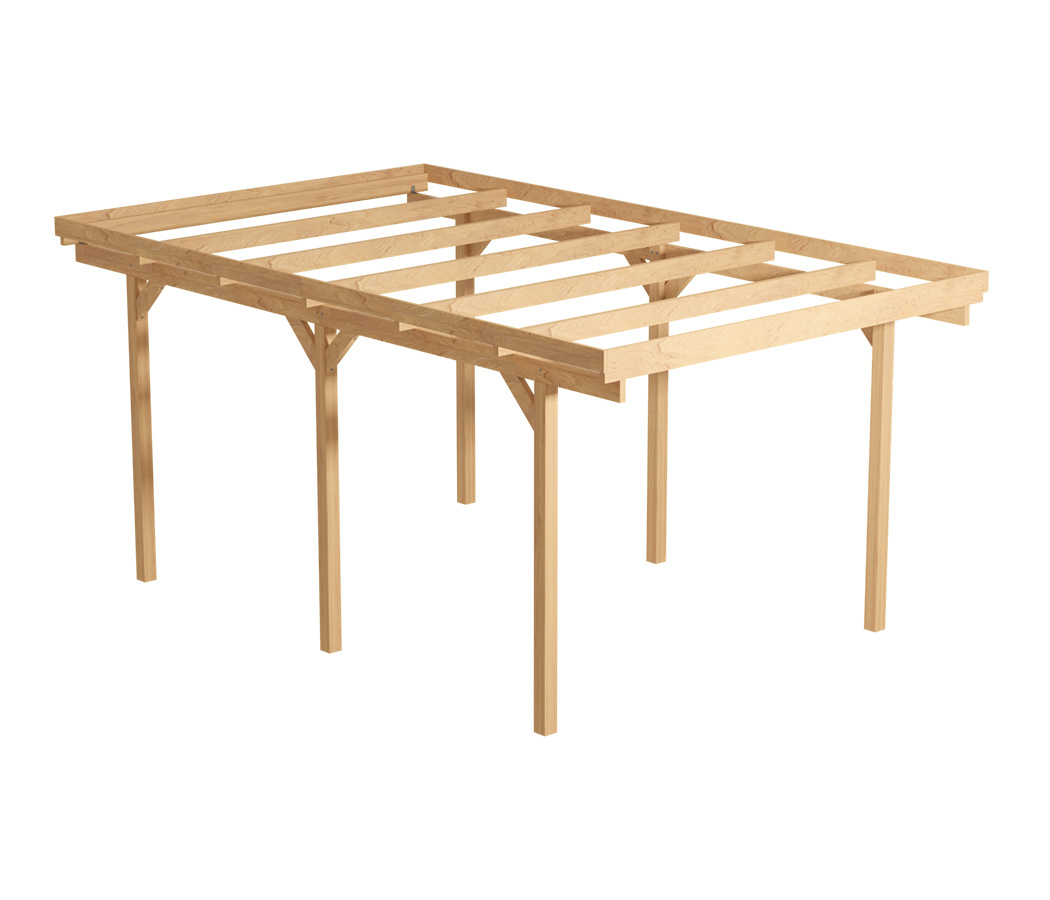 Wiata garażowa Granit I 300 x 500 cm Impregnacja Brąz (Słupek 210cm)