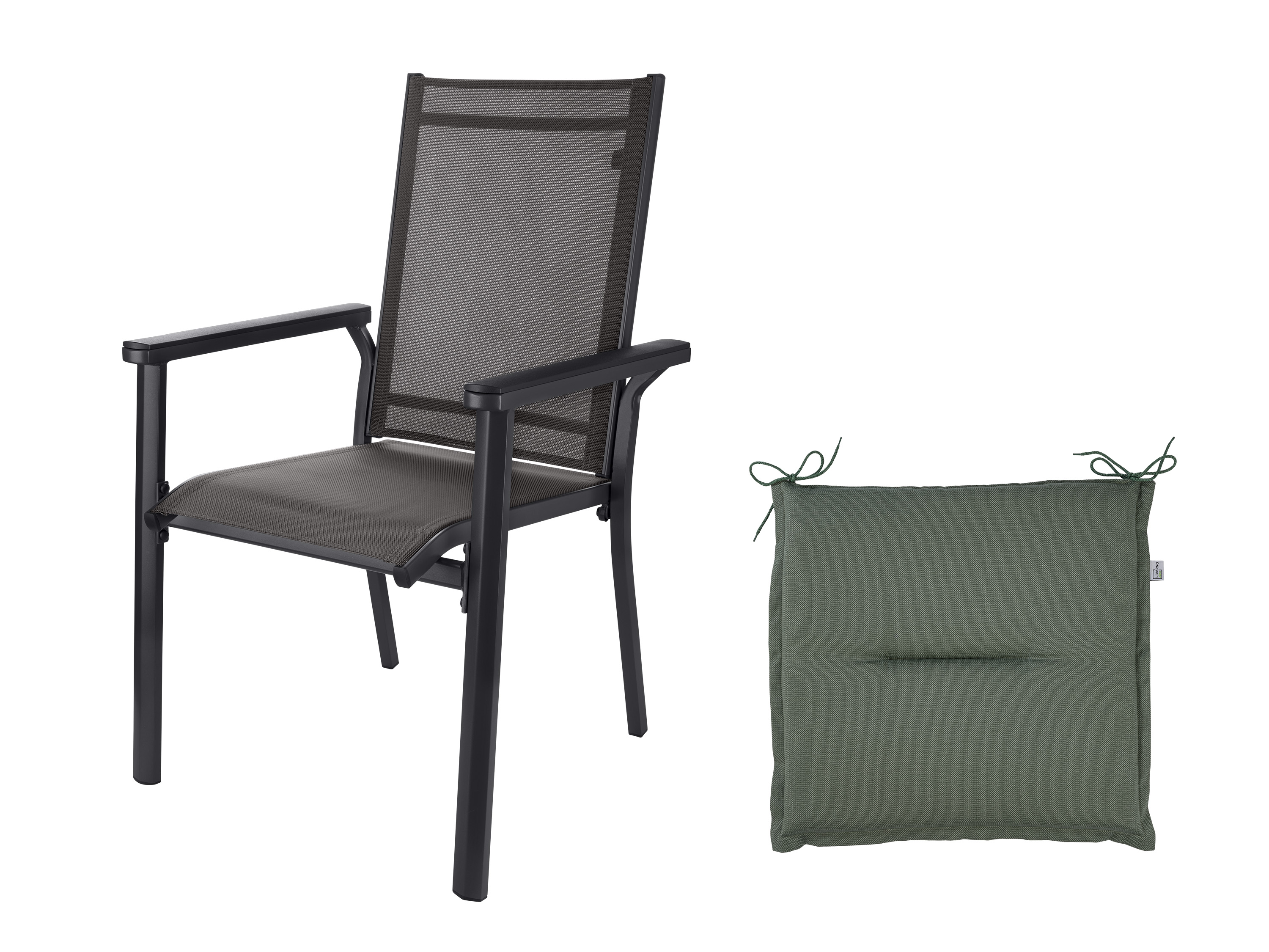 Livarno home Zestaw aluminiowe krzesło ogrodowe Houston z poduszką na siedzisko Houston