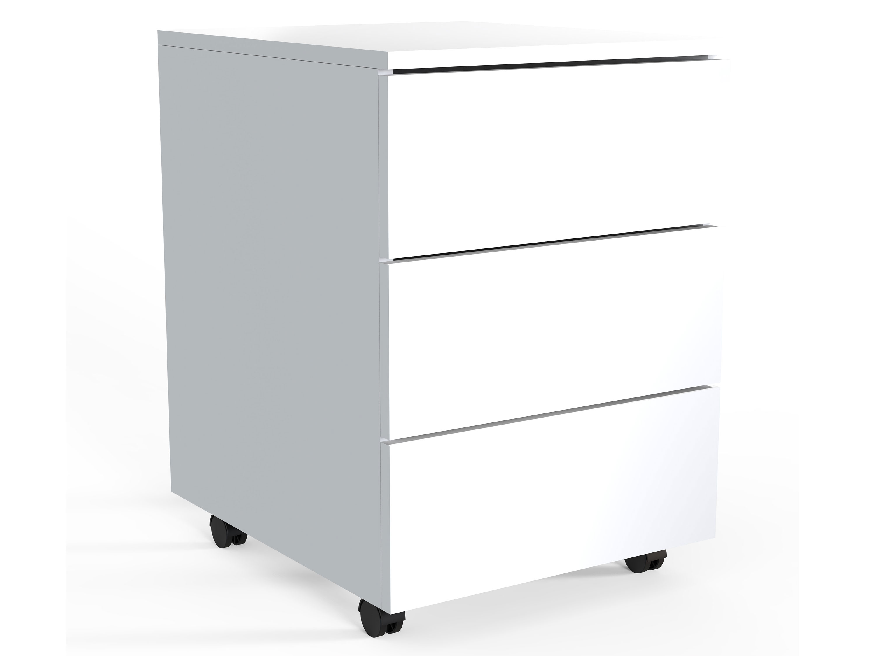 VCM Kontenerek na kółkach Dalosa, 45 cm Biały, 3-Sb