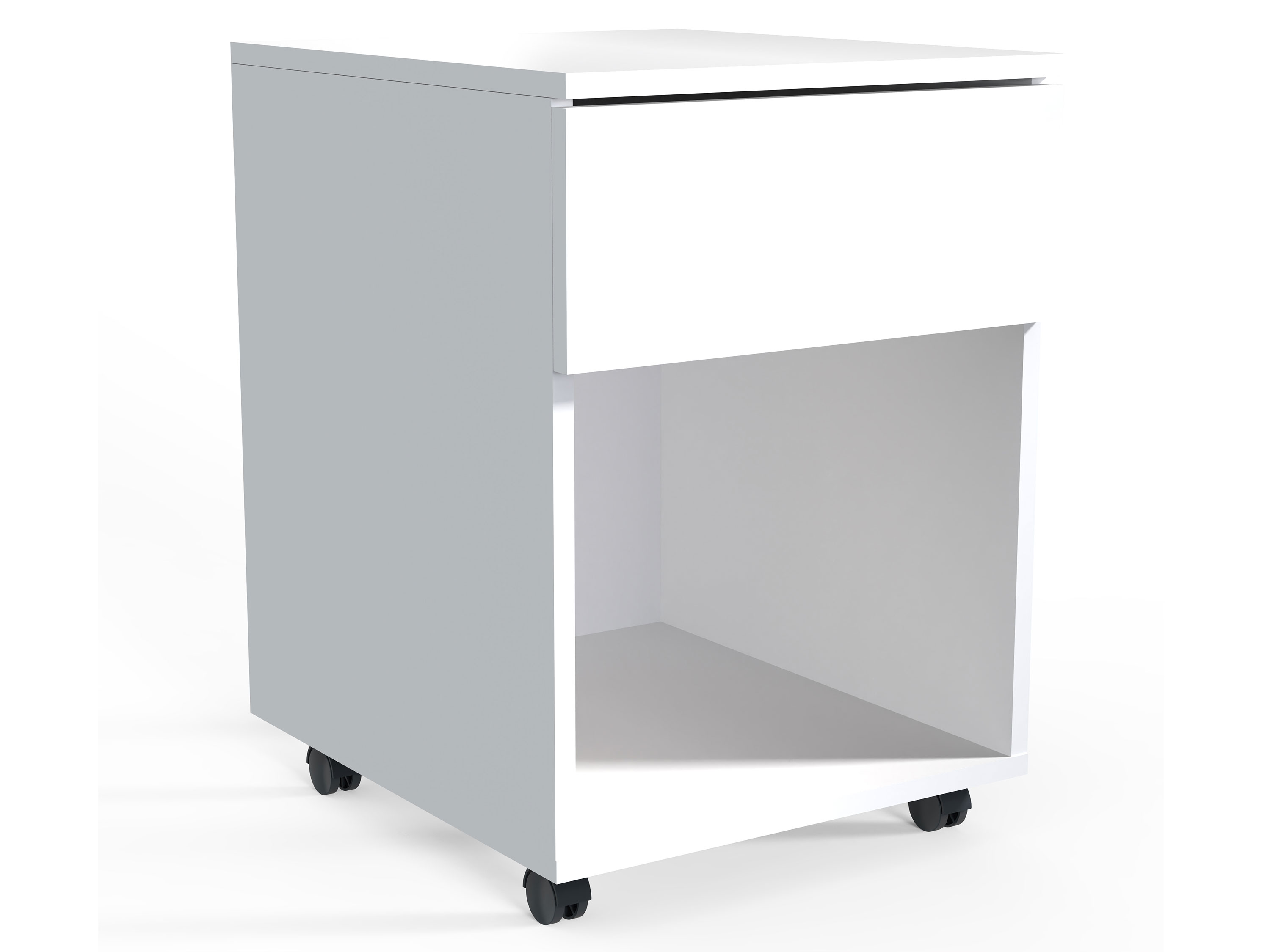 VCM Kontenerek na kółkach Dalosa, 45 cm Biały, 1-Sb