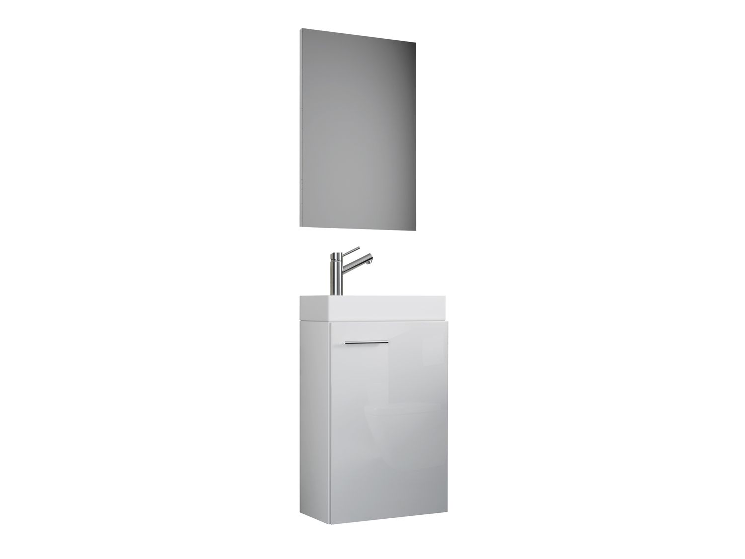 VCM Szafka z umywalką i lustro Slito Z lustrem, Biały