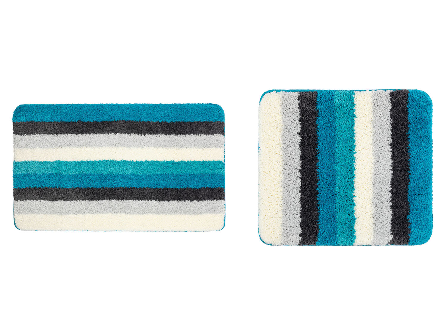 Livarno home Zestaw łazienkowy, z mikrowłókna, zestaw 2 sztuki Bez wycięcia pod WC, Pasiasty