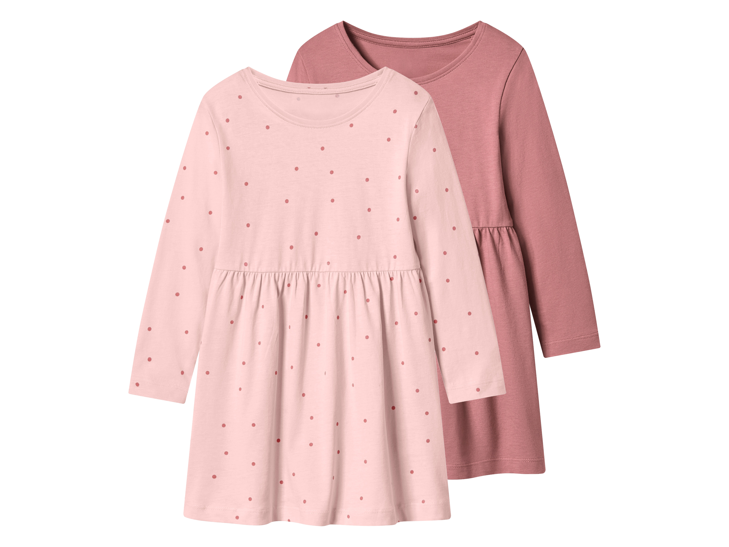 lupilu Sukienki dziecięce z bawełny, 2 sztuki Ciemnoróżowy/różowy, 122/128