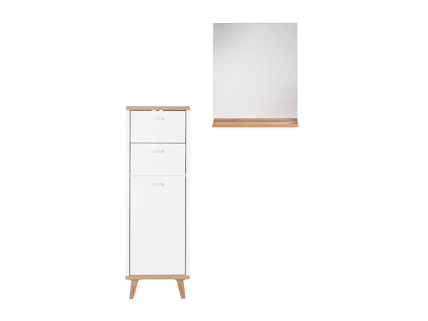 Livarno home Zestaw mebli łazienkowych Corfu, szafka z regulowaną półką i lustro z półką