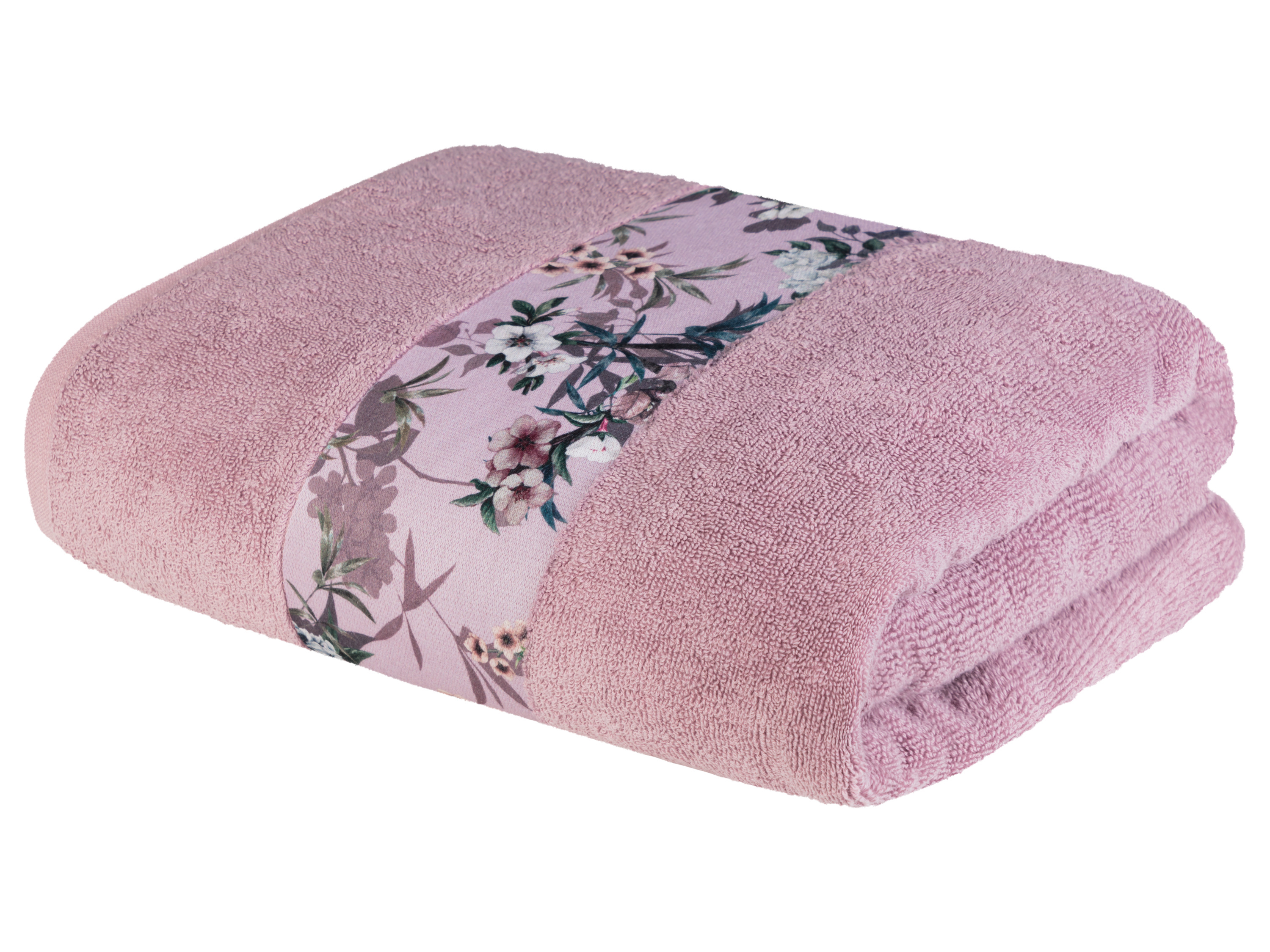 Livarno home Ręcznik kąpielowy frotté, 100 x 150 cm Różowy/ bordiura