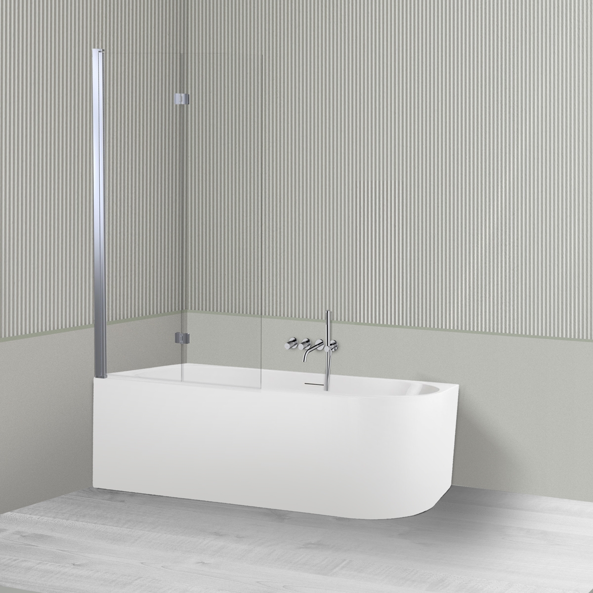 Darmowa Dostawa - Wanna narożna z parawanem 170x80 cm prostokątna biała Oltens Delva 18005000