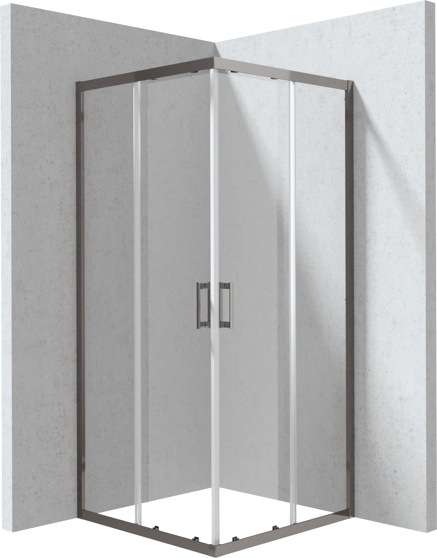 Darmowa Dostawa - Kabina prysznicowa 90x90 cm kwadratowa grafitowy szczotkowany/szkło przezroczyste Deante Funkia Evo KYCD099P
