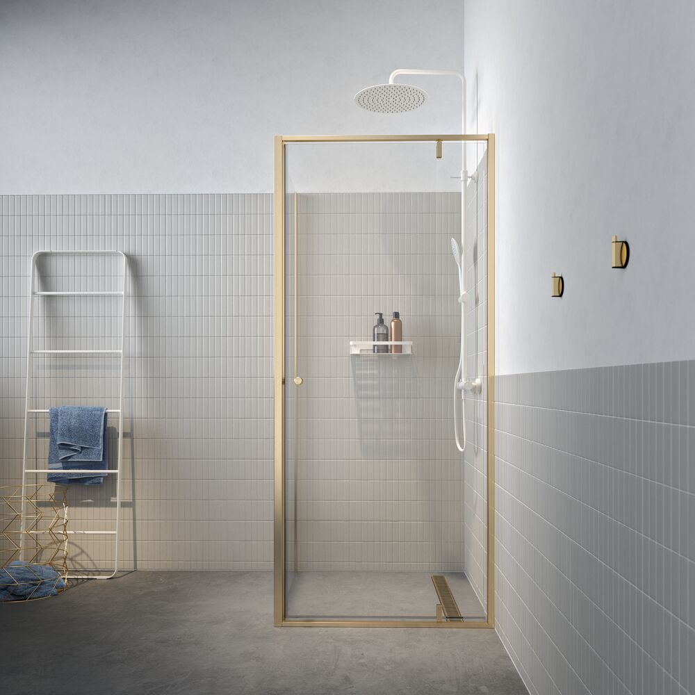 Darmowa Dostawa - Kabina prysznicowa 90x90 cm kwadratowa złoty szczotkowany/szkło przezroczyste Sealskin Contour CD180906495100
