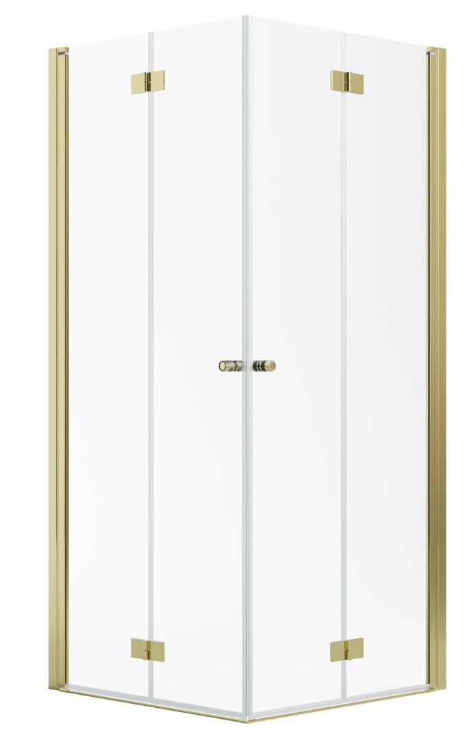 Darmowa Dostawa - Kabina prysznicowa część prawa 90x90 cm kwadratowa złoty połysk/szkło przezroczyste Radaway Nes Gold KDD-B 100240900901R