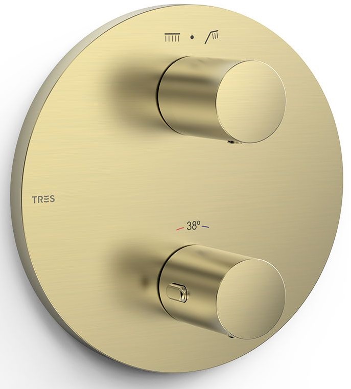 Darmowa Dostawa - Bateria wannowo-prysznicowa podtynkowa z termostatem złota Tres Therm-Box 26225001CA
