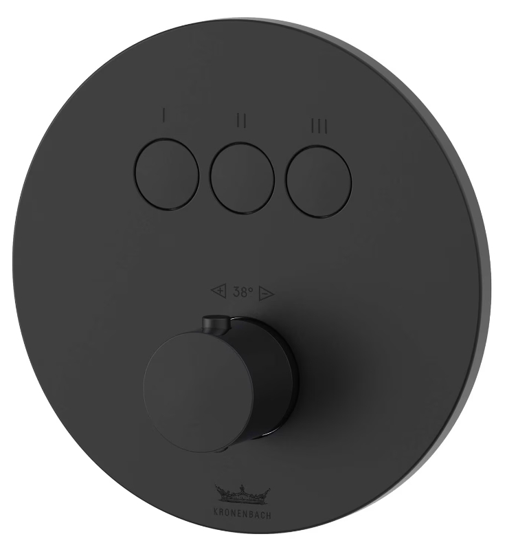 Darmowa Dostawa - Bateria wannowo-prysznicowa podtynkowa z termostatem czarna Kronenbach Smart Push 19044003SM