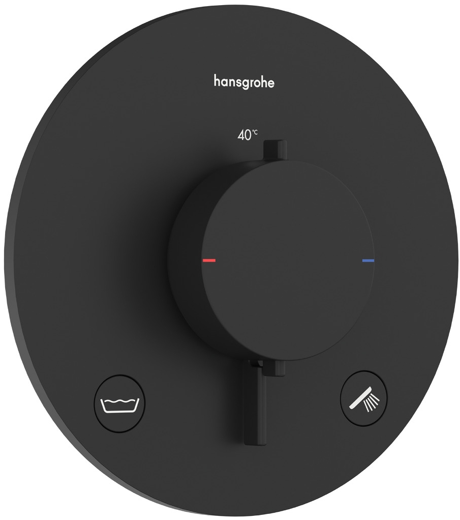 Darmowa Dostawa - Bateria wannowo-prysznicowa podtynkowa z termostatem czarna Hansgrohe Ecostat Comfort S 33718670