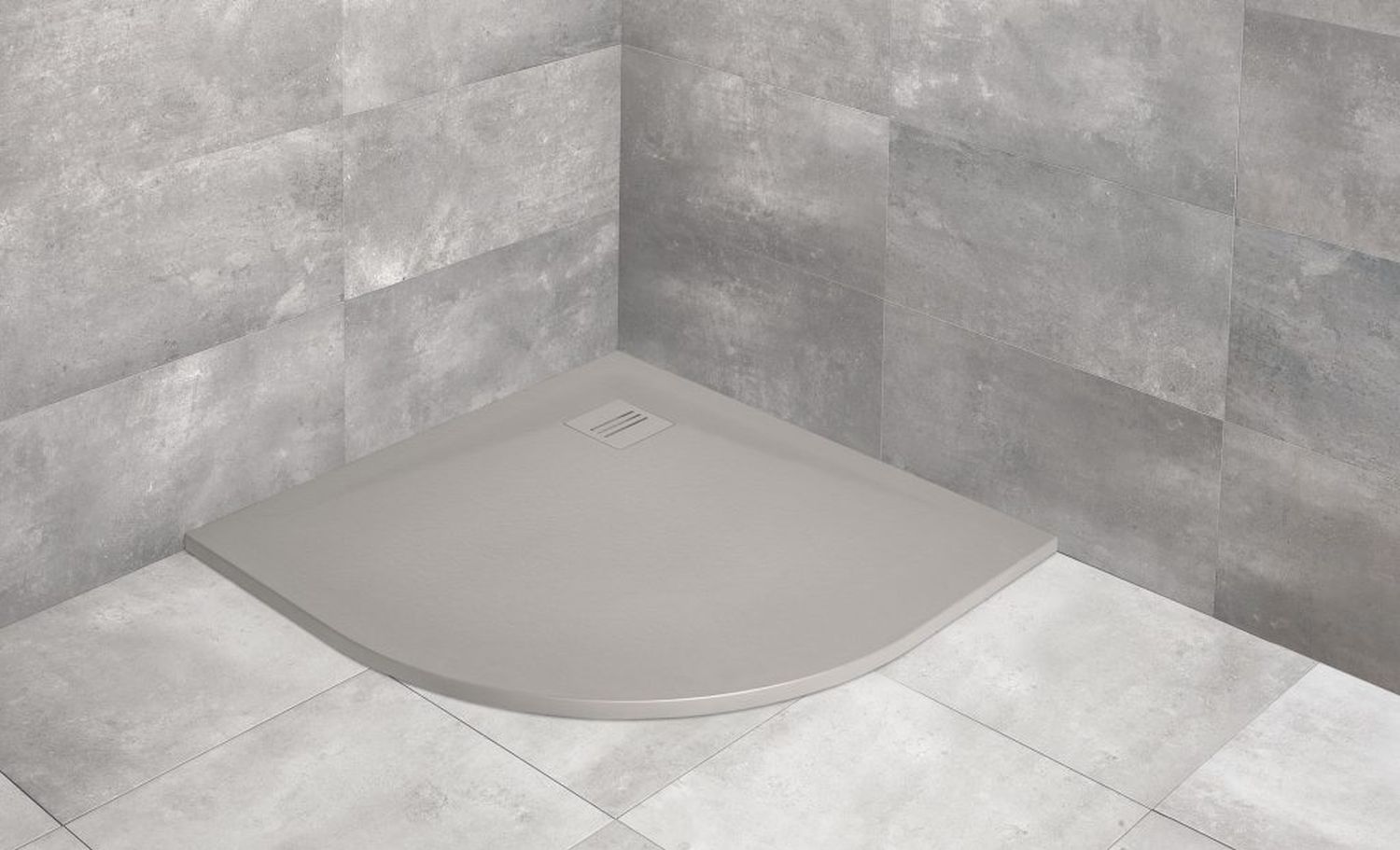 Darmowa Dostawa - Brodzik półokrągły 90x90 cm cement Radaway Kyntos A HKA909074