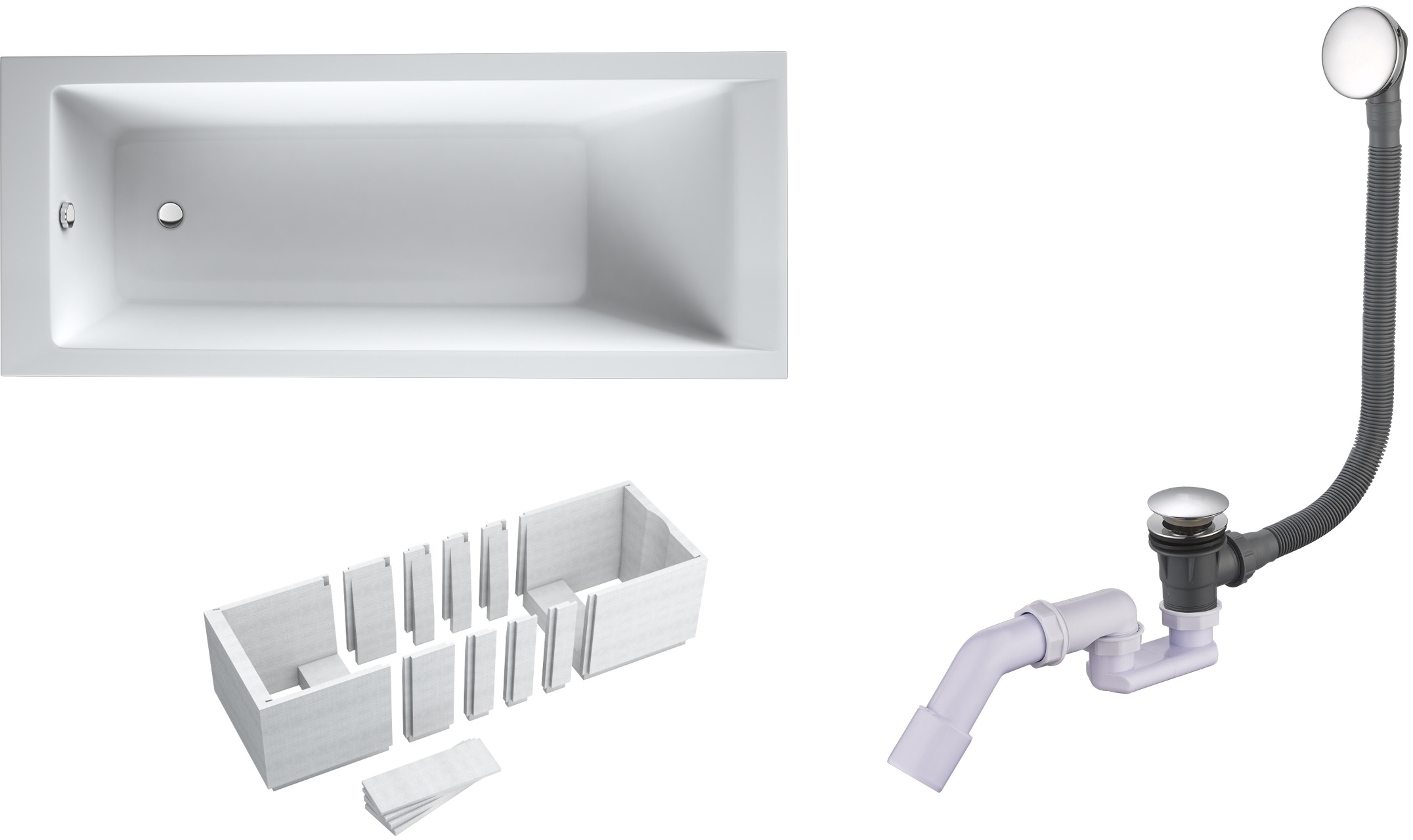 Darmowa Dostawa - Wanna prostokątna 160x70 cm Oltens Langfoss abset1409