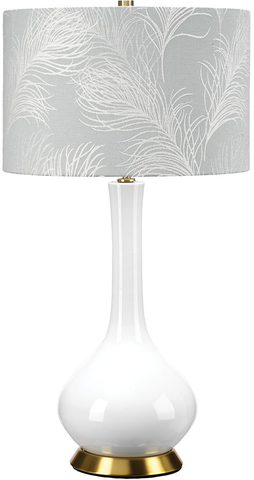 Darmowa Dostawa - Lampa stołowa 1x60 W biała-mosiądz-niebieska Elstead Lighting Milo MILOABTLFDEB