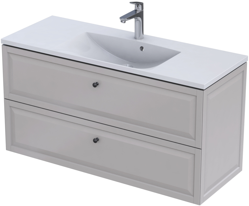 Darmowa Dostawa - Szafka 119.6x45.9x60.3 cm podumywalkowa wisząca piaskowa Oristo Montebianco OR47SD2S12010