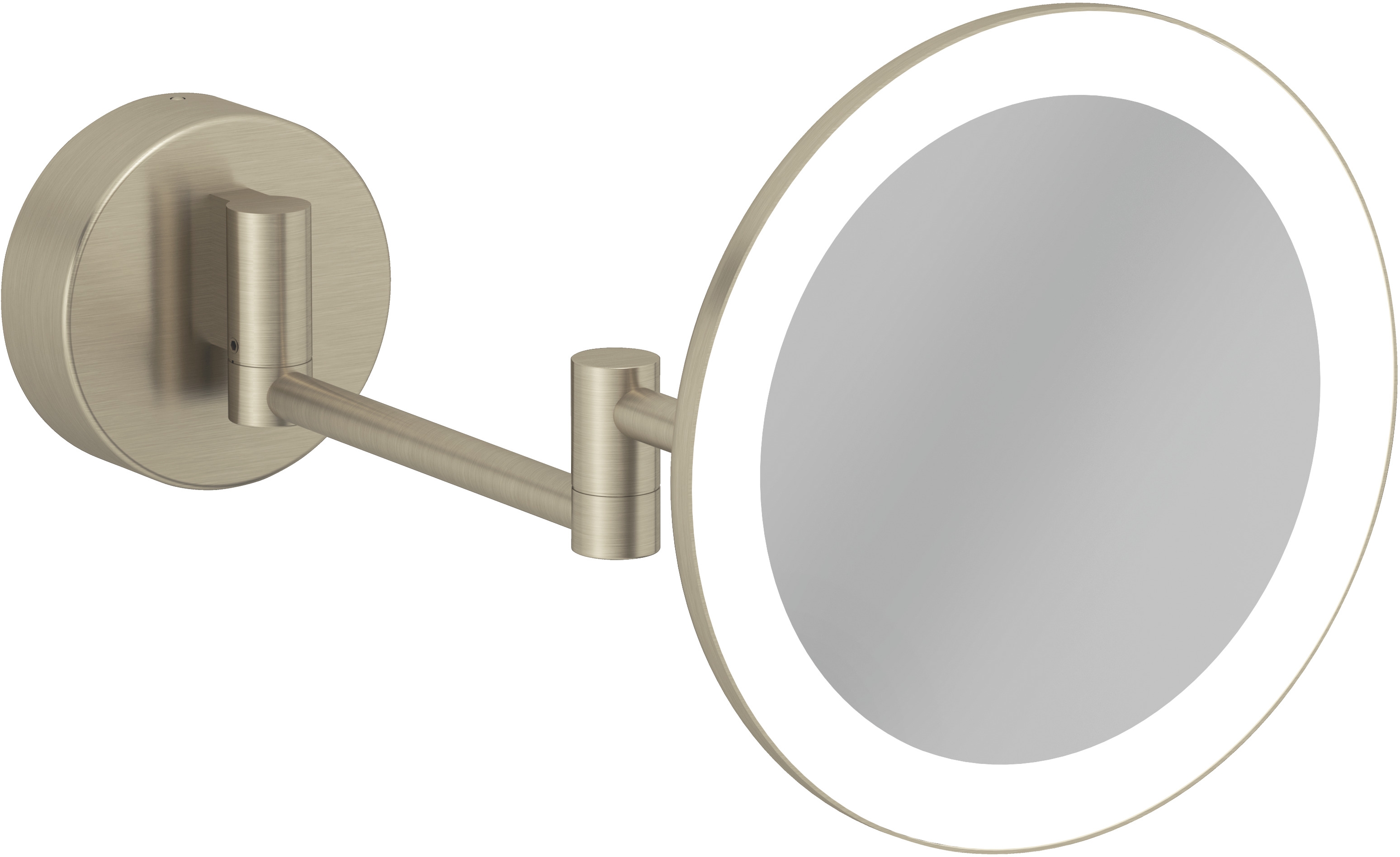 Darmowa Dostawa - Lusterko kosmetyczne 20.2x20.2 cm okrągłe z oświetleniem nikiel Kludi Vela R 58995N5W