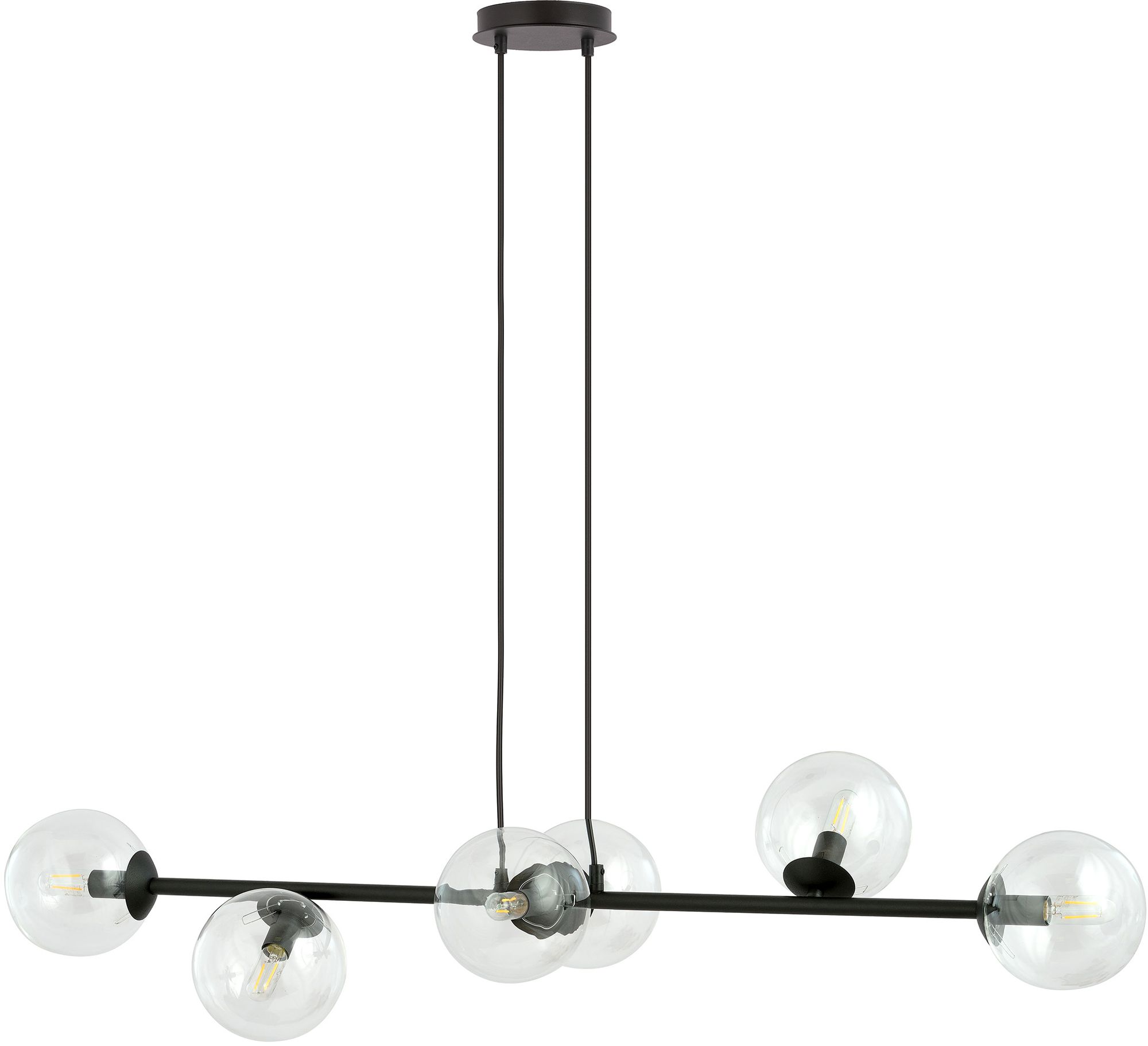 Darmowa Dostawa - Lampa wisząca 6x10 W czarna-przezroczysta Emibig Rossi 8746