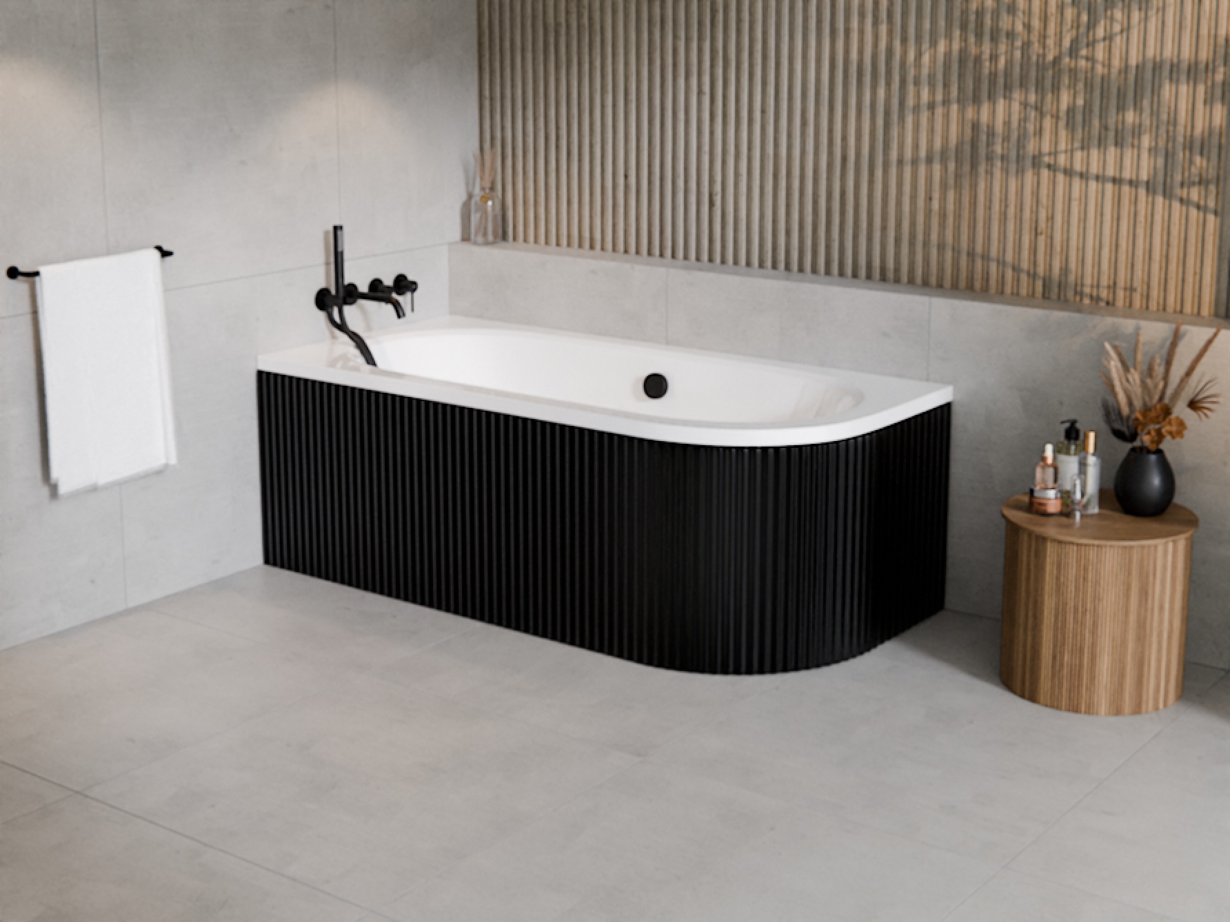 Darmowa Dostawa - Wanna z obudową 170x75 cm lewa biała-czarna Besco Avita abset11085