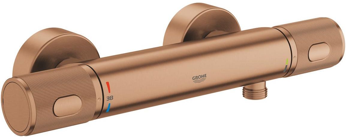 Darmowa Dostawa - Bateria prysznicowa ścienna z termostatem brushed warm sunset Grohe Precision Feel 34790DL0