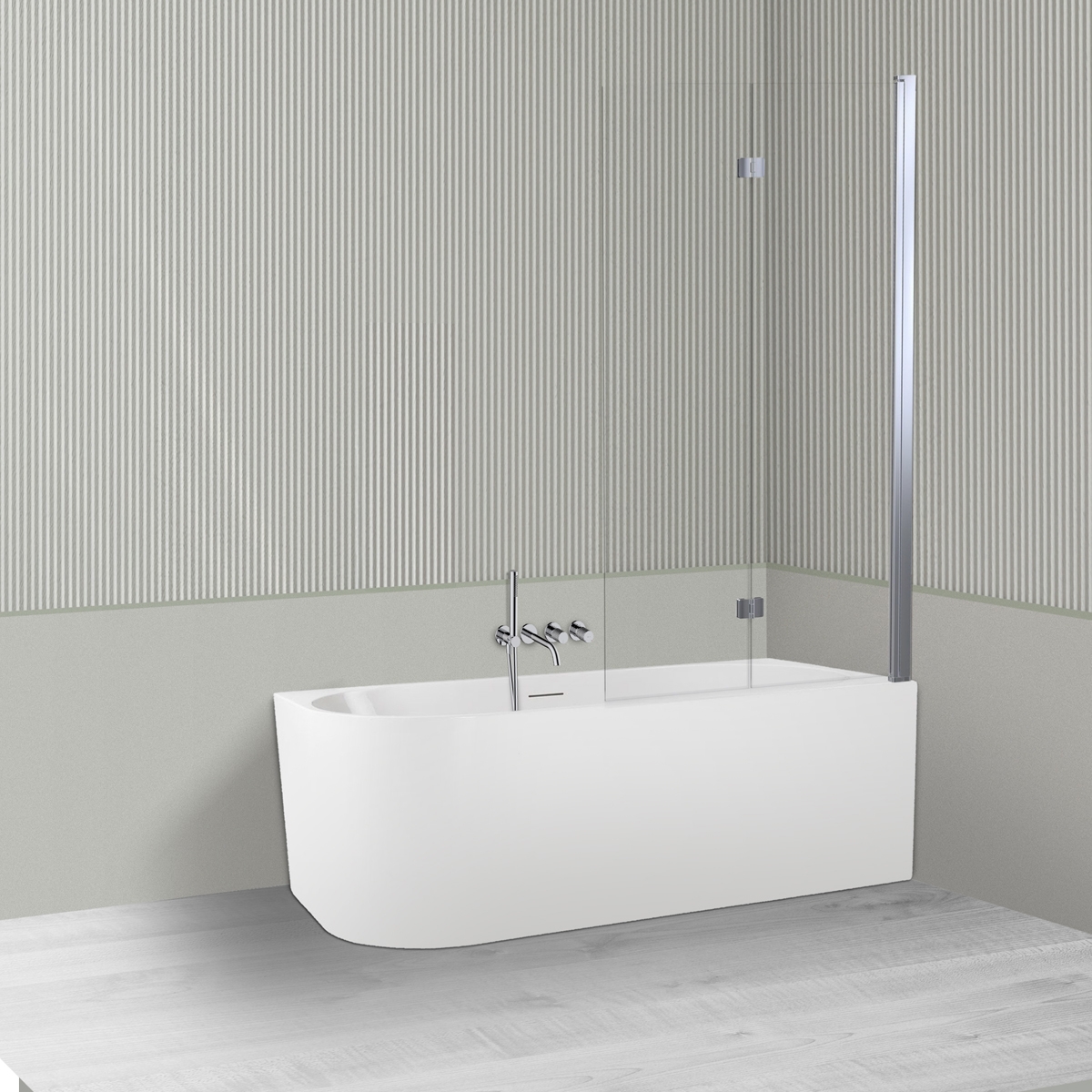 Darmowa Dostawa - Wanna narożna z parawanem 150x75 cm prostokątna biała Oltens Delva 18017000