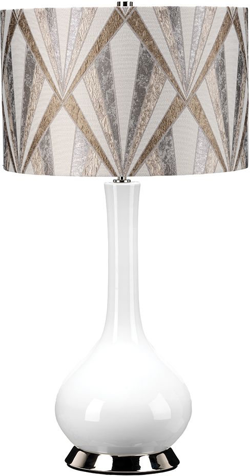 Darmowa Dostawa - Lampa stołowa 1x60 W biała-szara-nikiel-brązowa Elstead Lighting Milo MILOPNTLVOGSC